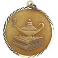 Sunray Medals, Lamp-Of-Knowledge, Braided Design - 1-1/4" Diameter